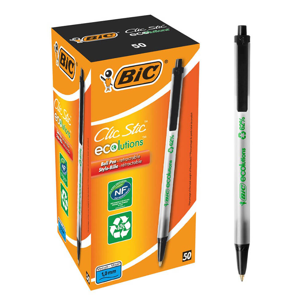 Bic Ecolutions clic ball pineペン1.0mm（50pk）