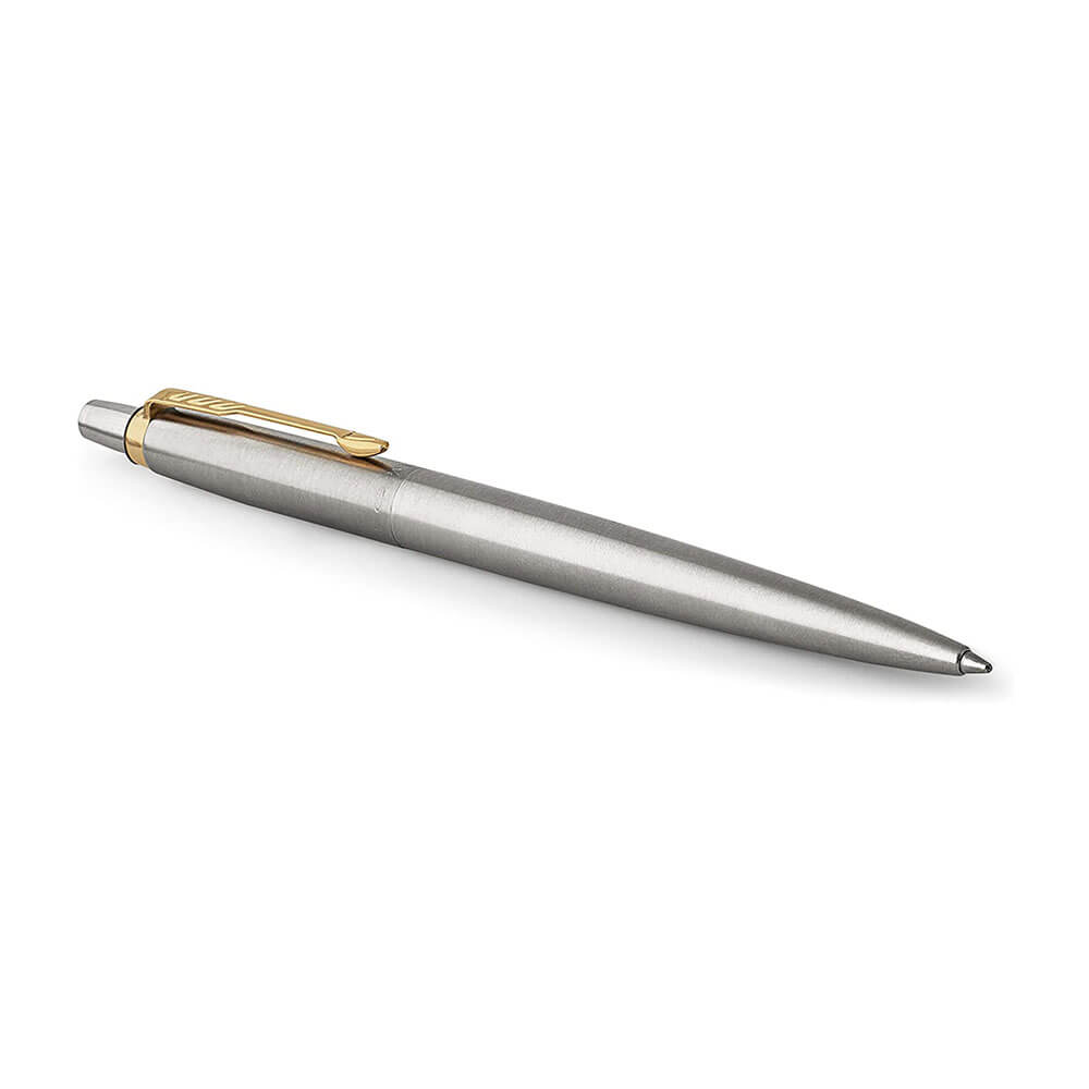 Parker Jotter Steel Gold Trim Ballpoint Point