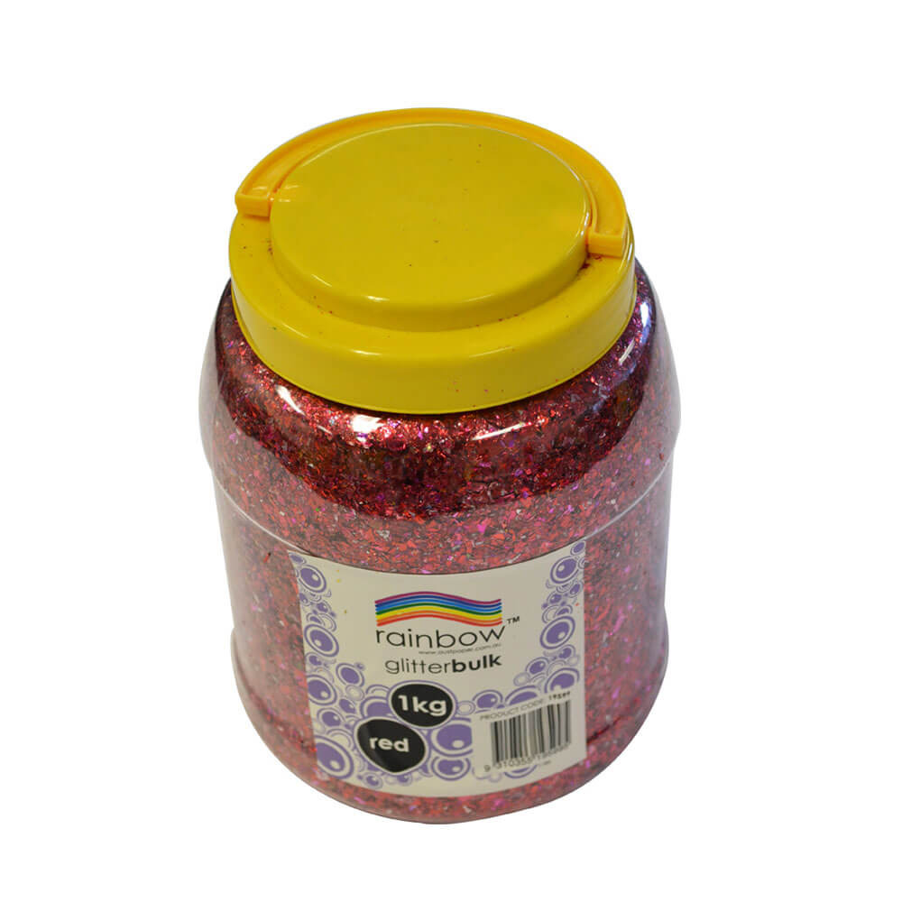 Regnbue glitter bulk 1 kg krukke