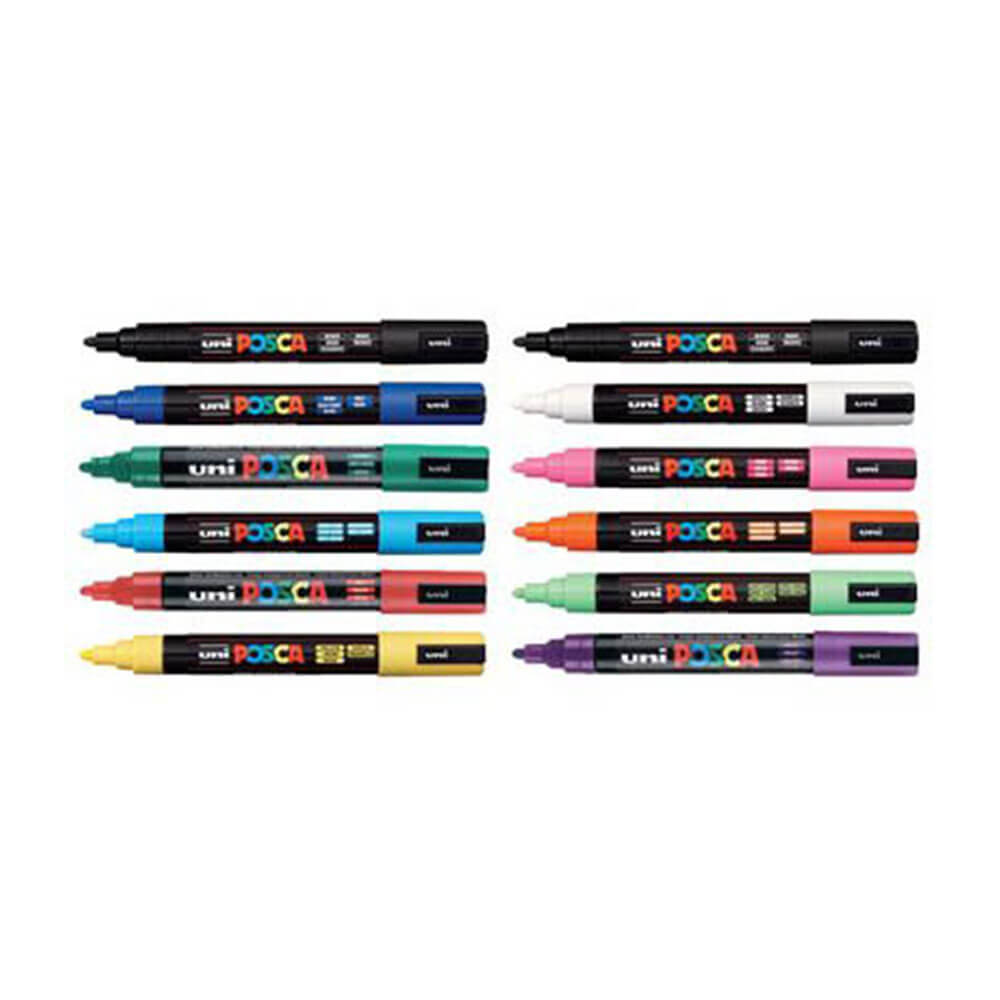 Marcadores de ponta de bala da UNI POSCA (12pk)