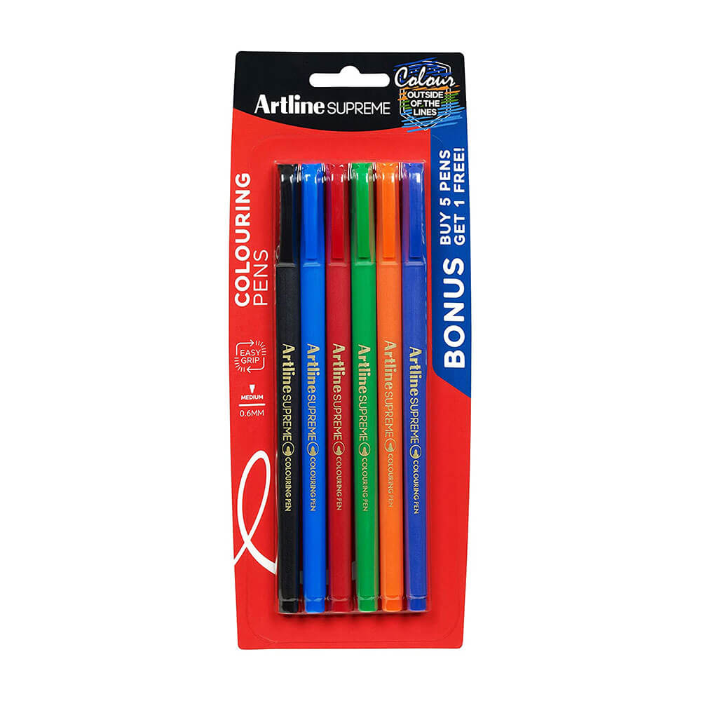 Artline Supreme Fineline Pen 0.6mm（6pk）