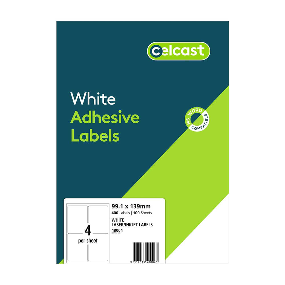 Étiquettes laser / jet de celcast White (100pk)