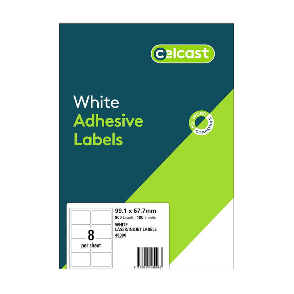 Celcast Laser/Inkjet Etichette White (100pk)