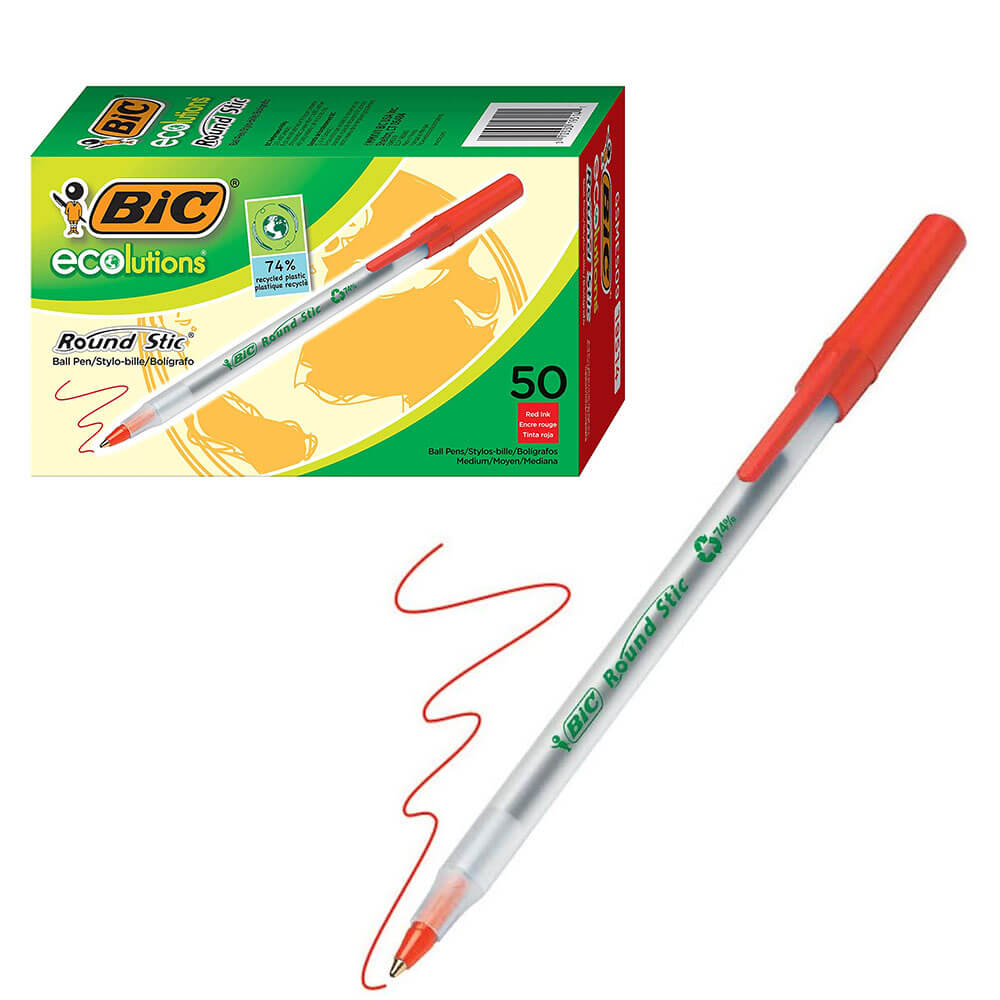 Bic EcolutionsラウンドSTICボールペン1.0mm 50pk