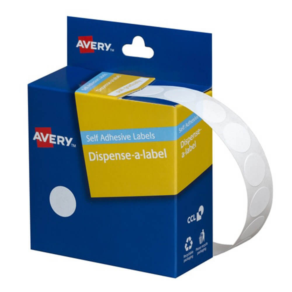 Avery zelfklevende dot-labels (wit)