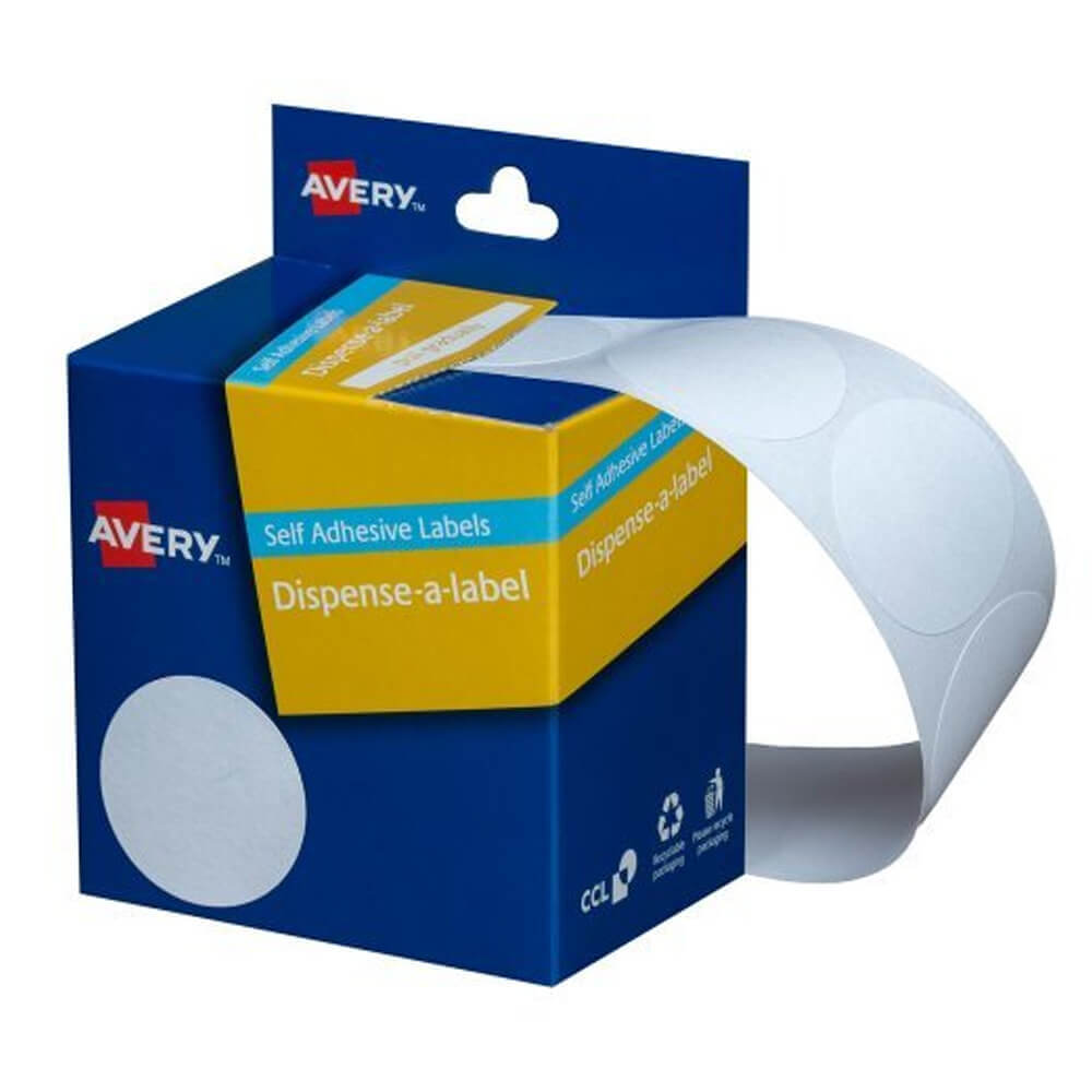 Avery zelfklevende dot-labels (wit)