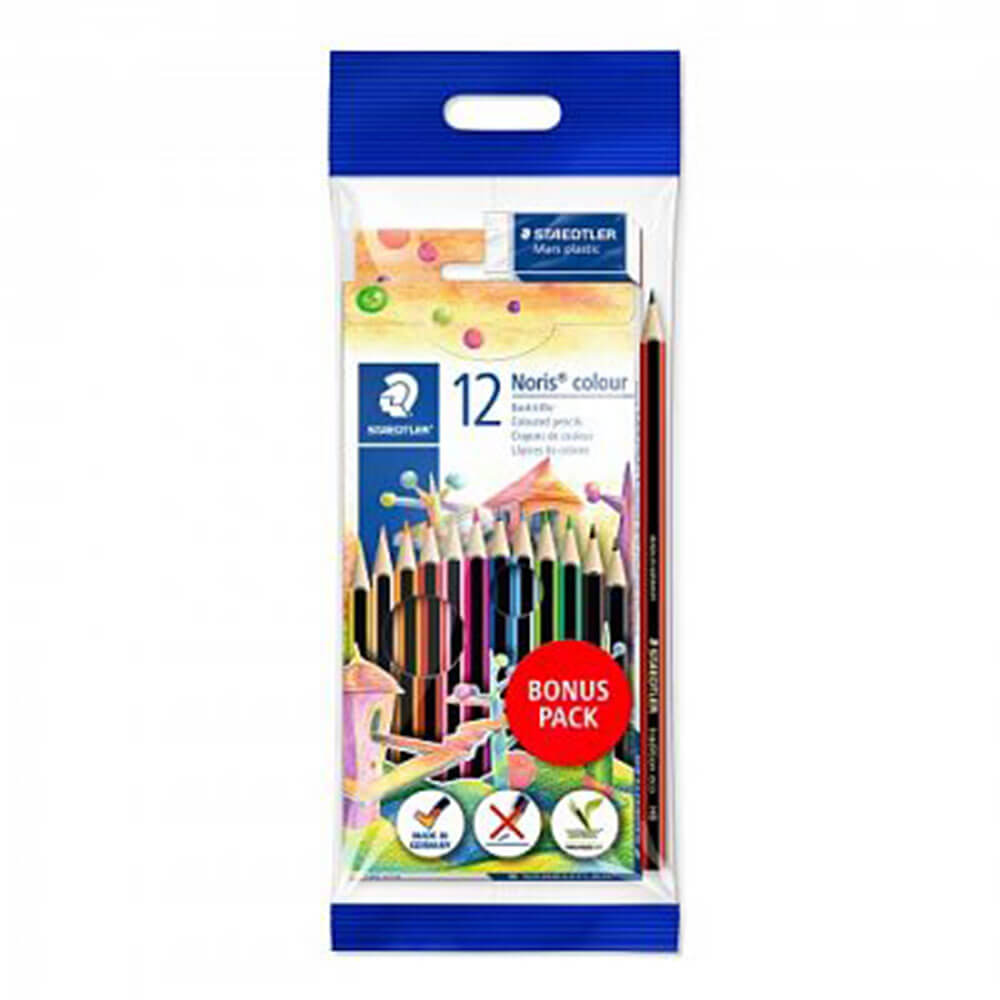 Staedtler Noris Coloured Pencils 12pk (with Pencil & Eraser)