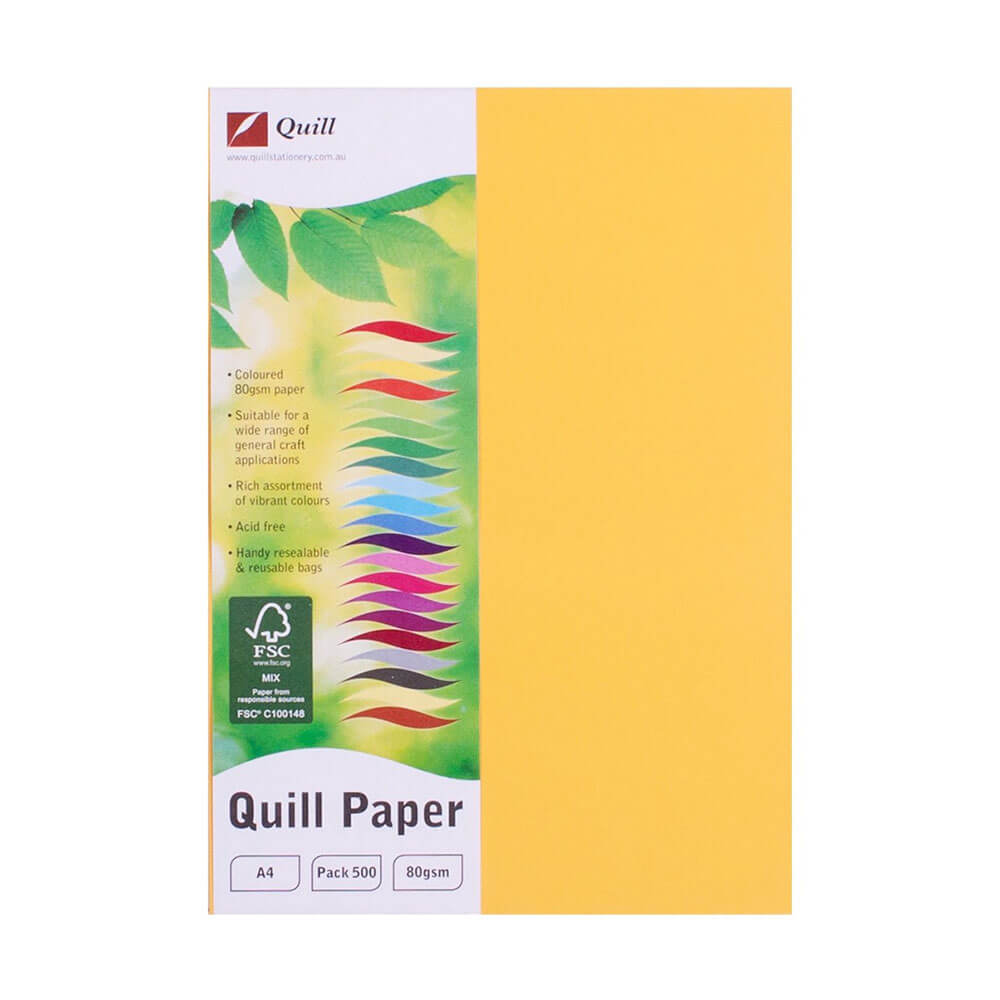 Quill A4 Sunshine Paper 80gsm 500pk