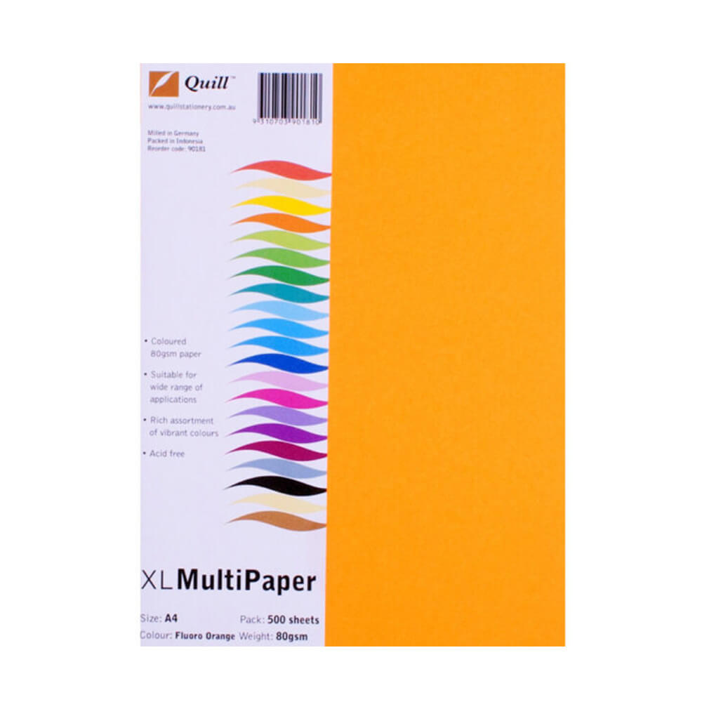 Quill A4 färgat kopieringspapper 500pk (80GSM)