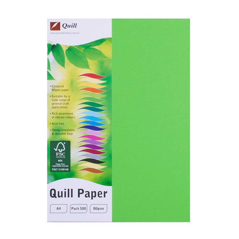 Quill A4 Gekleurd Kopie papier 500pk (80GSM)