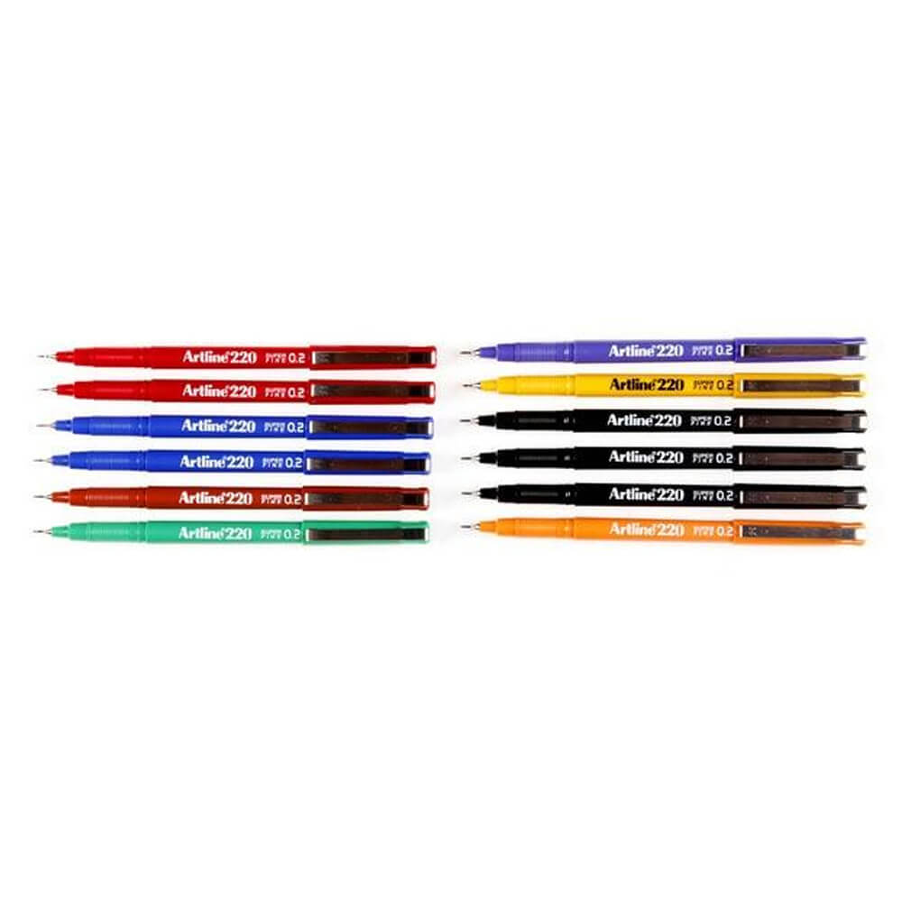 Artline Fineliner Superfine Pen 0,2 mm (boîte de 12)