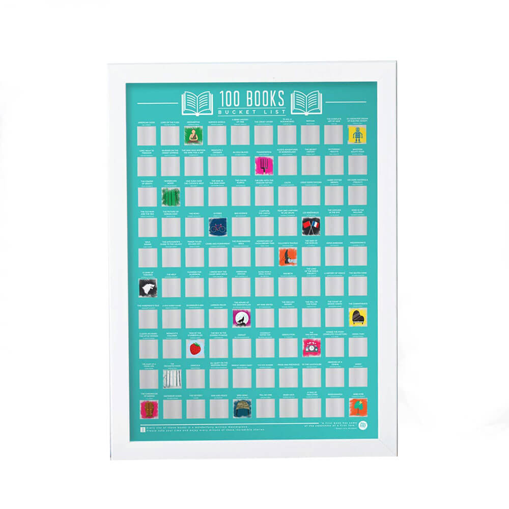 Bucket List Scratch Poster 100 Books